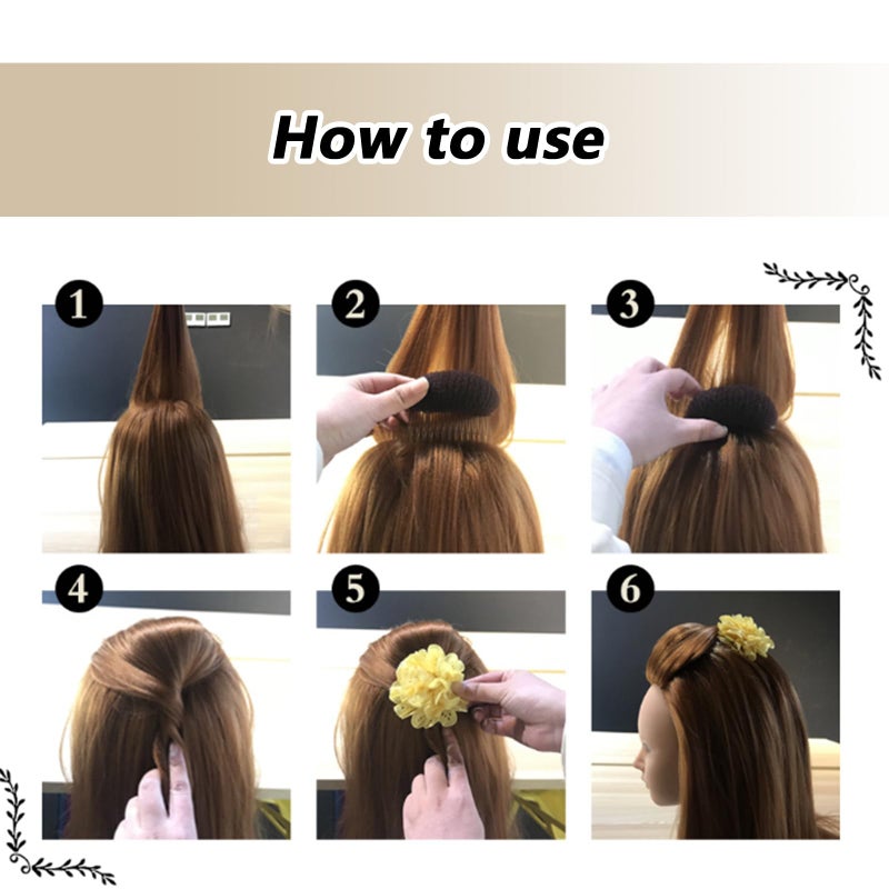 UPSTORE 2PCS 4inch Hair Decoration Comb Sponge Foam Volume Bump it up Insert Base Styling Accessories Back Beehive Styler Increasing Tool (Beige) - Image 3